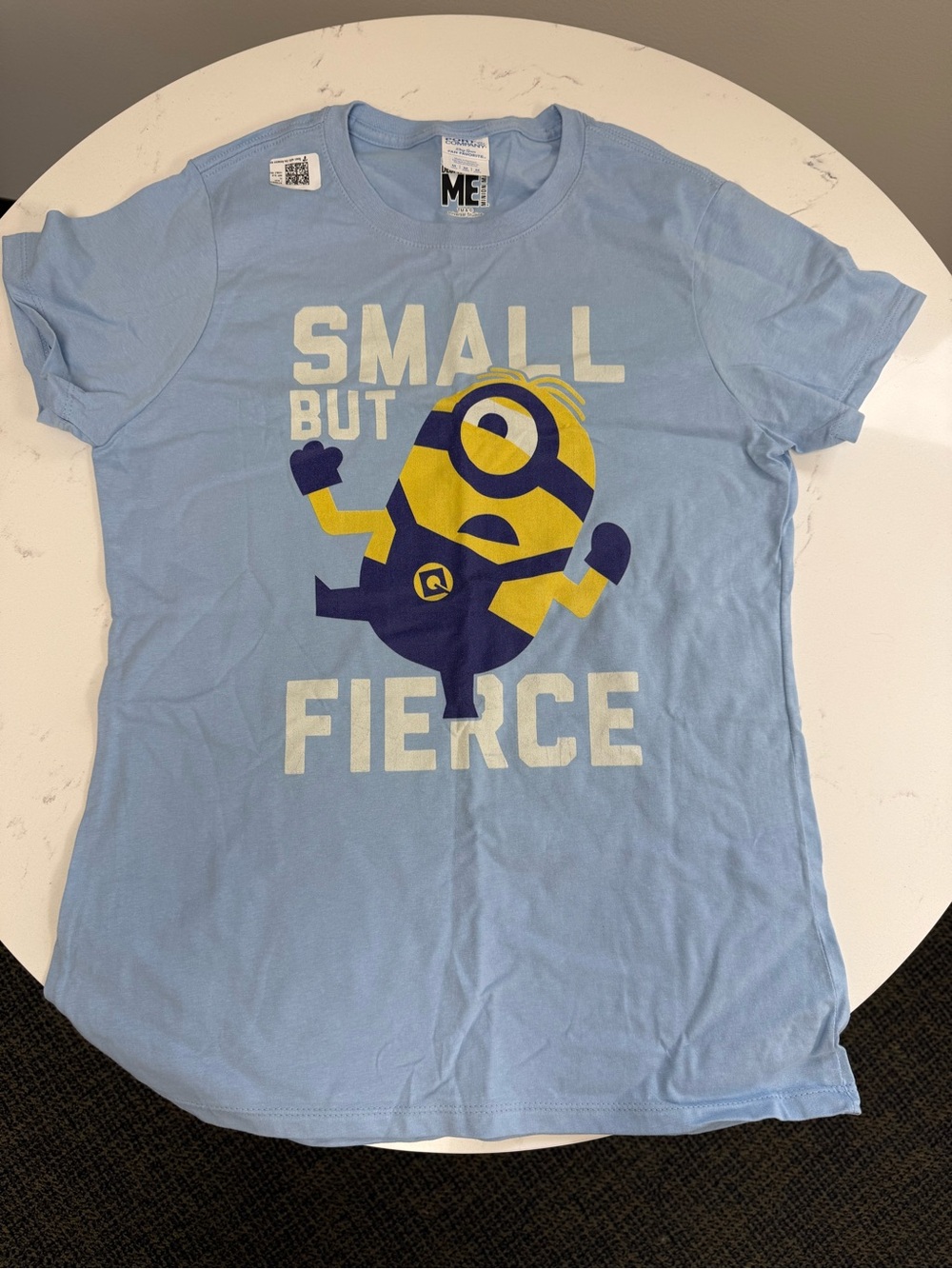 Women’s Small But Fierce' Minion Graphic Tee - Light Blue